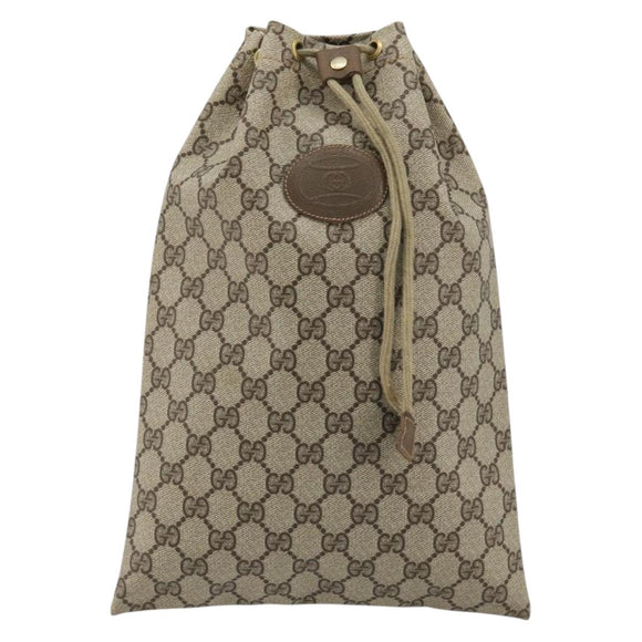 GUCCI GG Supreme Purse Pouch PVC Beige Gold 97 19 303 Auth 175322
