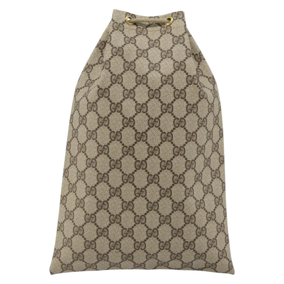 GUCCI GG Supreme Purse Pouch PVC Beige Gold 97 19 303 Auth 175322