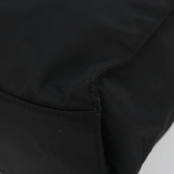 PRADA Hand Bag Nylon Black Silver Auth 175323