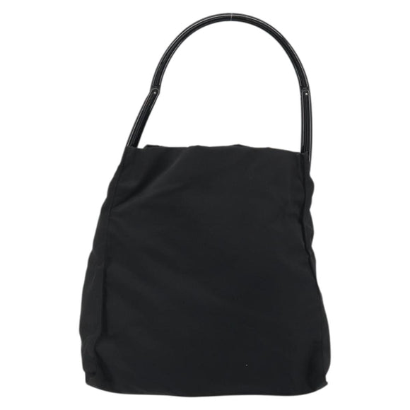 PRADA Hand Bag Nylon Black Silver Auth 175323