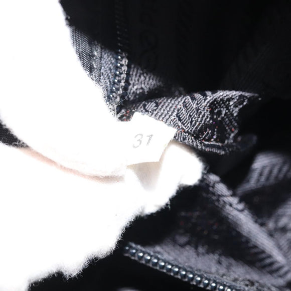 PRADA Hand Bag Nylon Black Silver Auth 175323