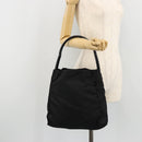 PRADA Hand Bag Nylon Black Silver Auth 175323-22