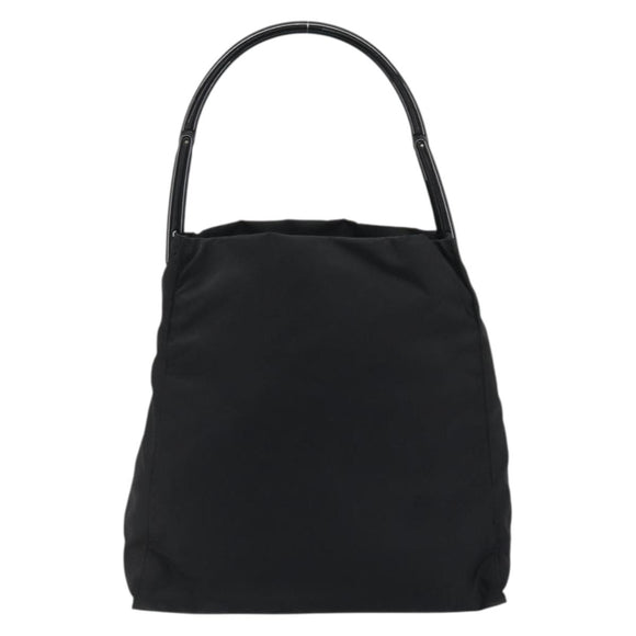 PRADA Hand Bag Nylon Black Silver Auth 175323