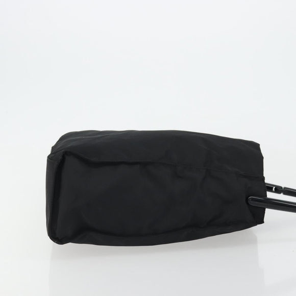 PRADA Hand Bag Nylon Black Silver Auth 175323