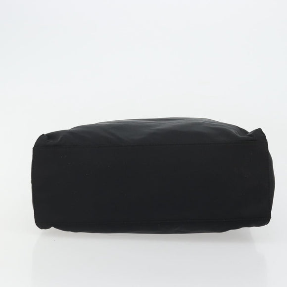 PRADA Hand Bag Nylon Black Silver Auth 175323