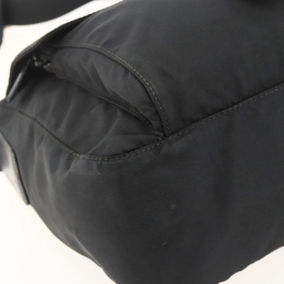 PRADA Shoulder Bag Nylon Black Silver Auth 175324