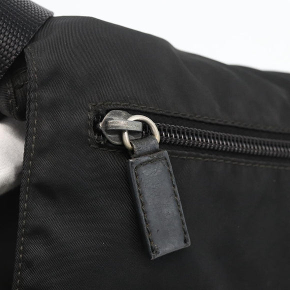 PRADA Shoulder Bag Nylon Black Silver Auth 175324