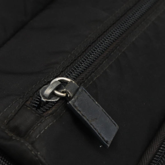 PRADA Shoulder Bag Nylon Black Silver Auth 175324