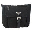 PRADA Shoulder Bag Nylon Black Silver Auth 175324-1