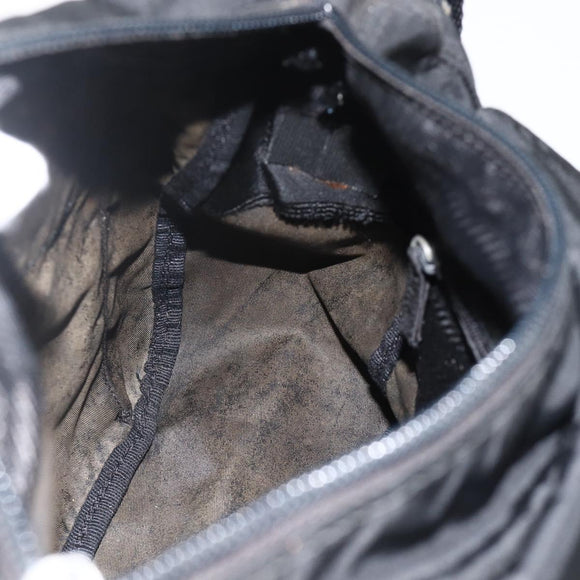 PRADA Shoulder Bag Nylon Black Silver Auth 175324