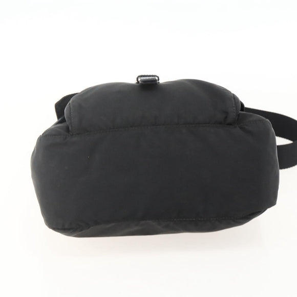 PRADA Shoulder Bag Nylon Black Silver Auth 175324