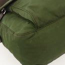 PRADA Shoulder Bag Nylon Green Silver Auth 175325-16