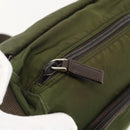 PRADA Shoulder Bag Nylon Green Silver Auth 175325-21
