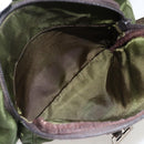 PRADA Shoulder Bag Nylon Green Silver Auth 175325-27