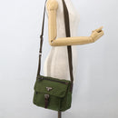 PRADA Shoulder Bag Nylon Green Silver Auth 175325-29