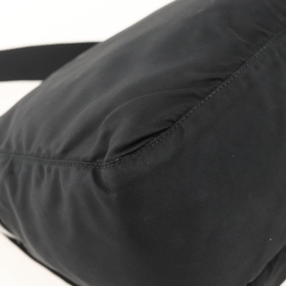 PRADA Shoulder Bag Nylon Black Silver Auth 175326