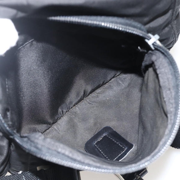 PRADA Shoulder Bag Nylon Black Silver Auth 175326