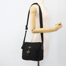 PRADA Shoulder Bag Nylon Black Silver Auth 175326-29