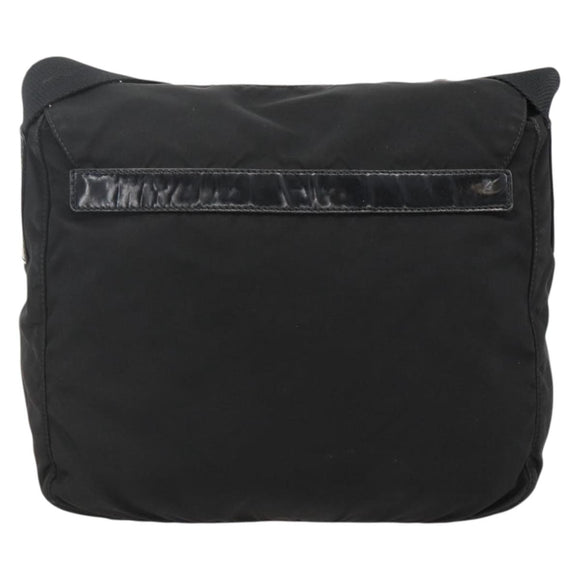 PRADA Shoulder Bag Nylon Black Silver Auth 175326