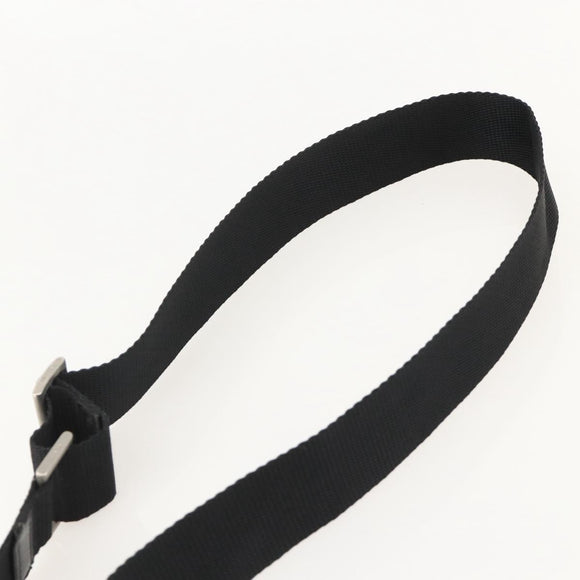 PRADA Shoulder Bag Nylon Black Silver Auth 175326