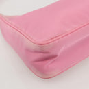 PRADA Hand Pouch Bag Nylon Pink Silver Auth 175327-15