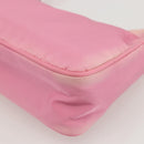 PRADA Hand Pouch Bag Nylon Pink Silver Auth 175327-16