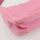 PRADA Hand Pouch Bag Nylon Pink Silver Auth 175327-17