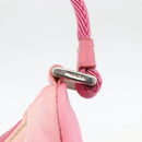 PRADA Hand Pouch Bag Nylon Pink Silver Auth 175327-9