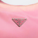 PRADA Hand Pouch Bag Nylon Pink Silver Auth 175327-18