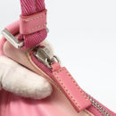 PRADA Hand Pouch Bag Nylon Pink Silver Auth 175327-10