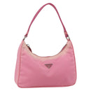 PRADA Hand Pouch Bag Nylon Pink Silver Auth 175327-1