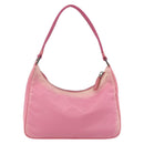 PRADA Hand Pouch Bag Nylon Pink Silver Auth 175327-2