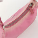 PRADA Hand Pouch Bag Nylon Pink Silver Auth 175327-6