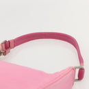 PRADA Hand Pouch Bag Nylon Pink Silver Auth 175327-8