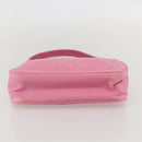 PRADA Hand Pouch Bag Nylon Pink Silver Auth 175327-5