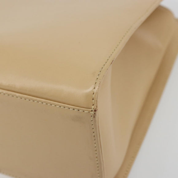 GUCCI Bamboo Hand Bag Leather Beige Silver 002 1016 Auth 175328