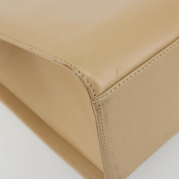 GUCCI Bamboo Hand Bag Leather Beige Silver 002 1016 Auth 175328