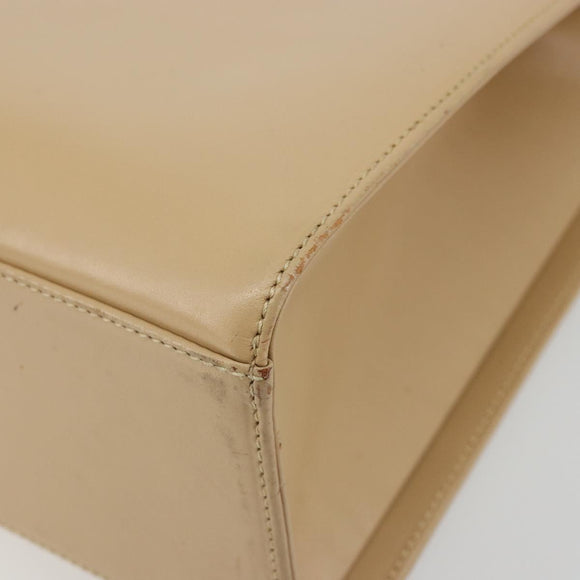 GUCCI Bamboo Hand Bag Leather Beige Silver 002 1016 Auth 175328