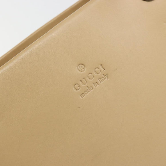 GUCCI Bamboo Hand Bag Leather Beige Silver 002 1016 Auth 175328