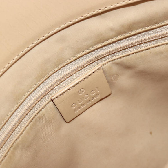 GUCCI Bamboo Hand Bag Leather Beige Silver 002 1016 Auth 175328