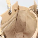 GUCCI Bamboo Hand Bag Leather Beige Silver 002 1016 Auth 175328-18