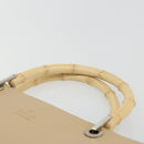 GUCCI Bamboo Hand Bag Leather Beige Silver 002 1016 Auth 175328-8
