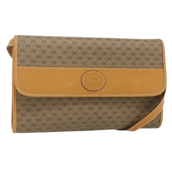 GUCCI Micro GG Supreme Shoulder Bag PVC Beige Gold 004 112 0264 Auth 175329