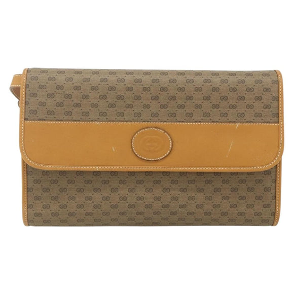 GUCCI Micro GG Supreme Shoulder Bag PVC Beige Gold 004 112 0264 Auth 175329