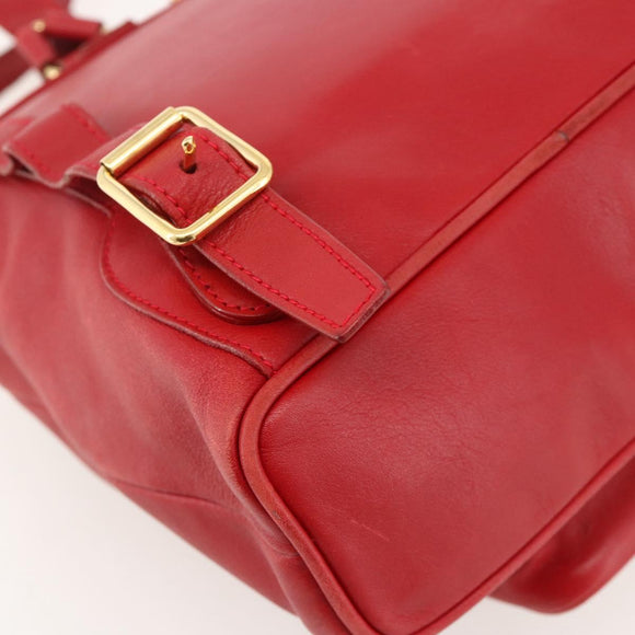 GUCCI Bamboo Backpack Leather Red Gold 003 2852 0030 0 Auth 175330