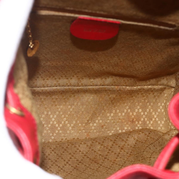 GUCCI Bamboo Backpack Leather Red Gold 003 2852 0030 0 Auth 175330