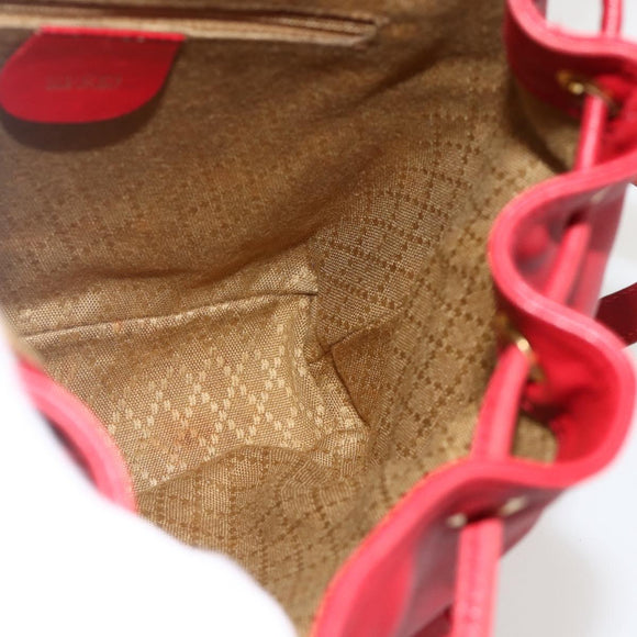 GUCCI Bamboo Backpack Leather Red Gold 003 2852 0030 0 Auth 175330