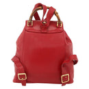 GUCCI Bamboo Backpack Leather Red Gold 003 2852 0030 0 Auth 175330-2