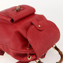 GUCCI Bamboo Backpack Leather Red Gold 003 2852 0030 0 Auth 175330-6