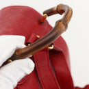 GUCCI Bamboo Backpack Leather Red Gold 003 2852 0030 0 Auth 175330-7